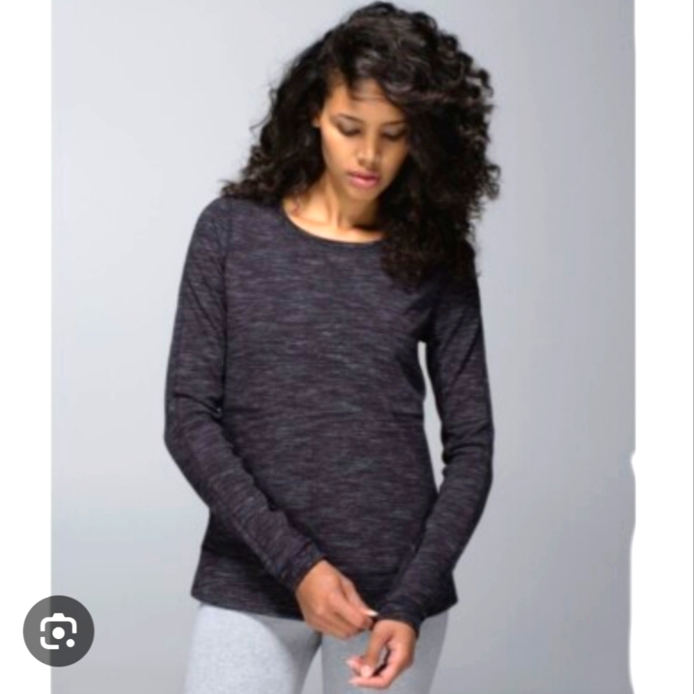 Lululemon Exhalation pullover II,heathered marled black,10